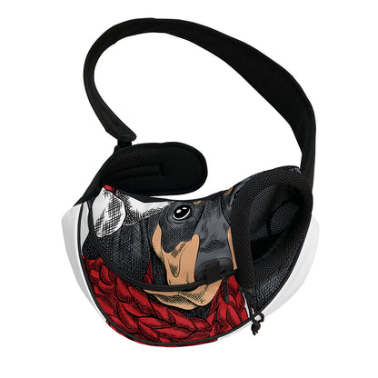 Christmas Santa Dachshund Print Pet Sling Carrier