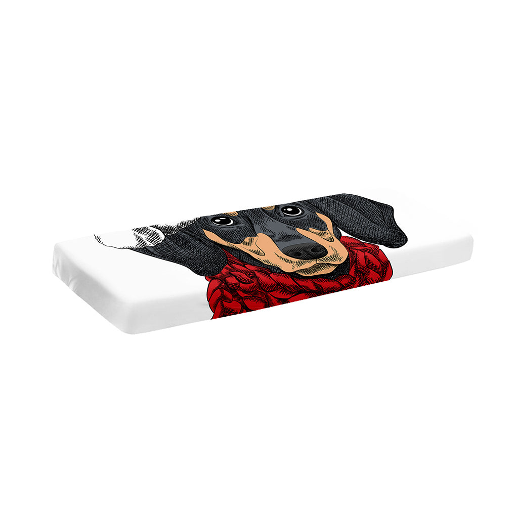 Christmas Santa Dachshund Print Piano Keyboard Cover
