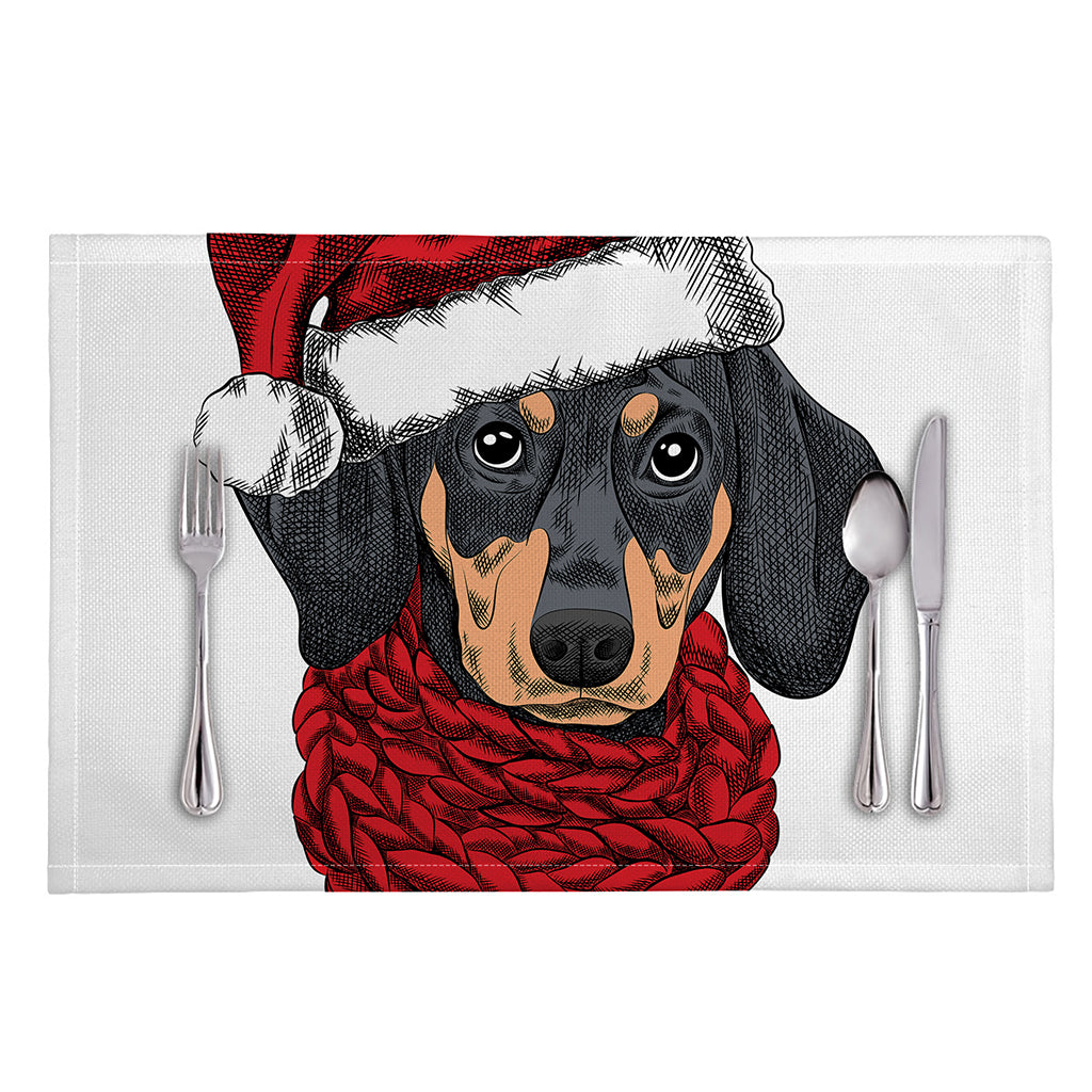 Christmas Santa Dachshund Print Placemat