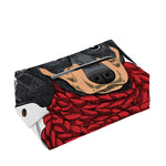 Christmas Santa Dachshund Print Rectangle Tissue Box Cover