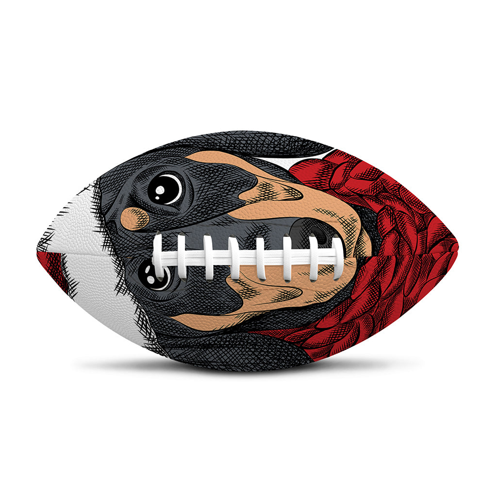 Christmas Santa Dachshund Print Rugby Ball
