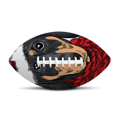 Christmas Santa Dachshund Print Rugby Ball