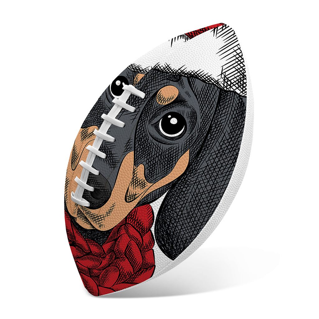 Christmas Santa Dachshund Print Rugby Ball