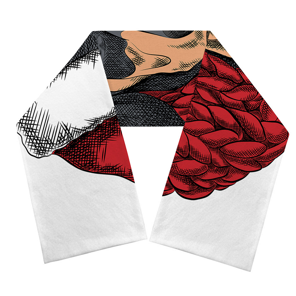 Christmas Santa Dachshund Print Scarf