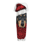 Christmas Santa Dachshund Print Short Sleeve Long Nightdress