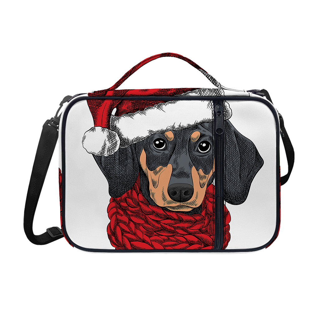 Christmas Santa Dachshund Print Shoulder Strap Bible Bag
