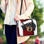 Christmas Santa Dachshund Print Shoulder Strap Bible Bag
