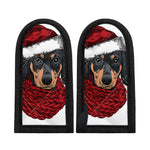 Christmas Santa Dachshund Print Skillet Handle Cover
