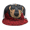 Christmas Santa Dachshund Print Snapback Cap