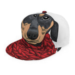 Christmas Santa Dachshund Print Snapback Cap