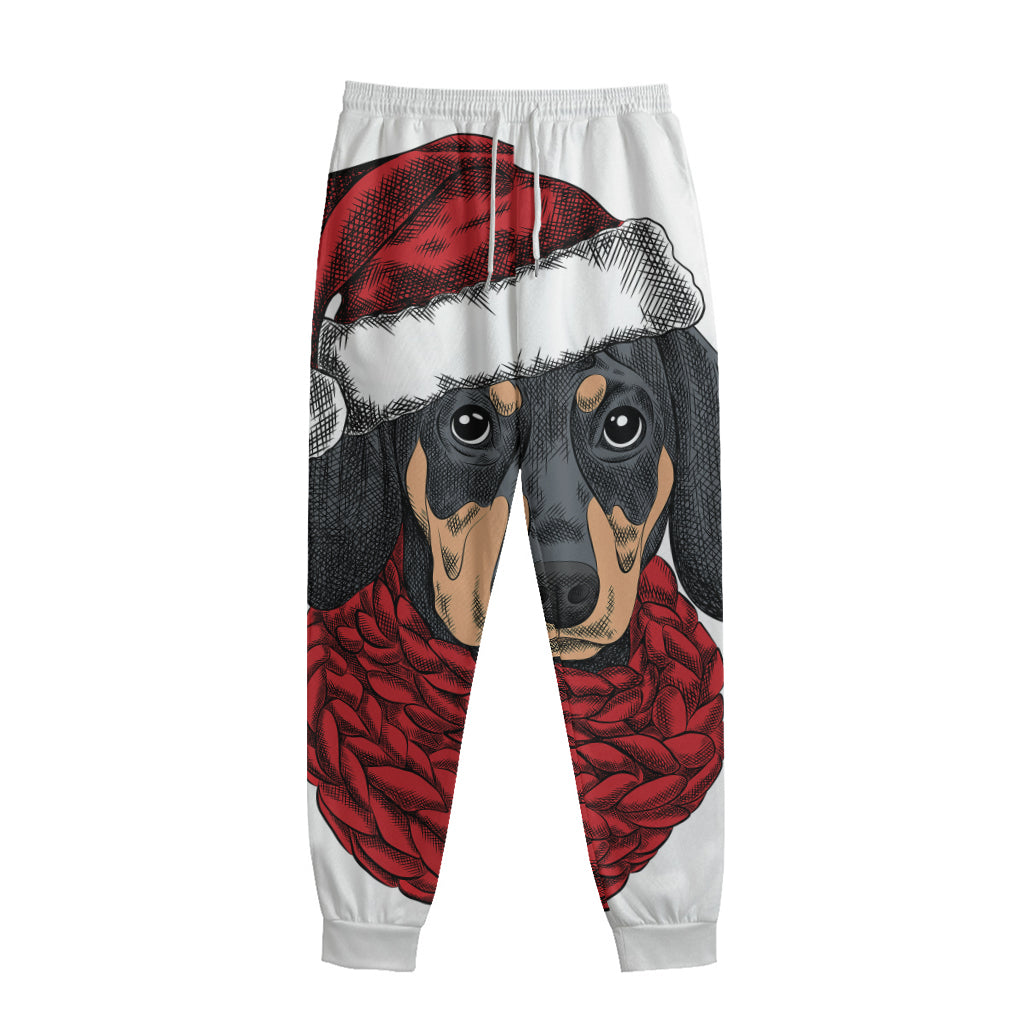 Christmas Santa Dachshund Print Sweatpants