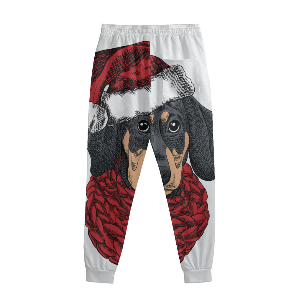 Christmas Santa Dachshund Print Sweatpants