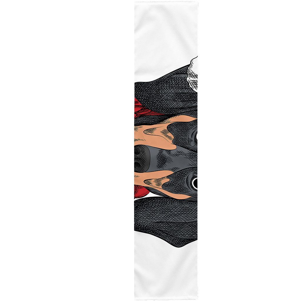 Christmas Santa Dachshund Print Table Runner