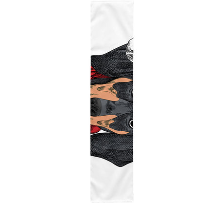 Christmas Santa Dachshund Print Table Runner