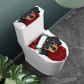 Christmas Santa Dachshund Print Toilet Lid And Tank Cover Set
