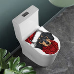 Christmas Santa Dachshund Print Toilet Lid Cover