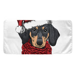 Christmas Santa Dachshund Print Towel