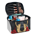 Christmas Santa Dachshund Print Travel Makeup Bag