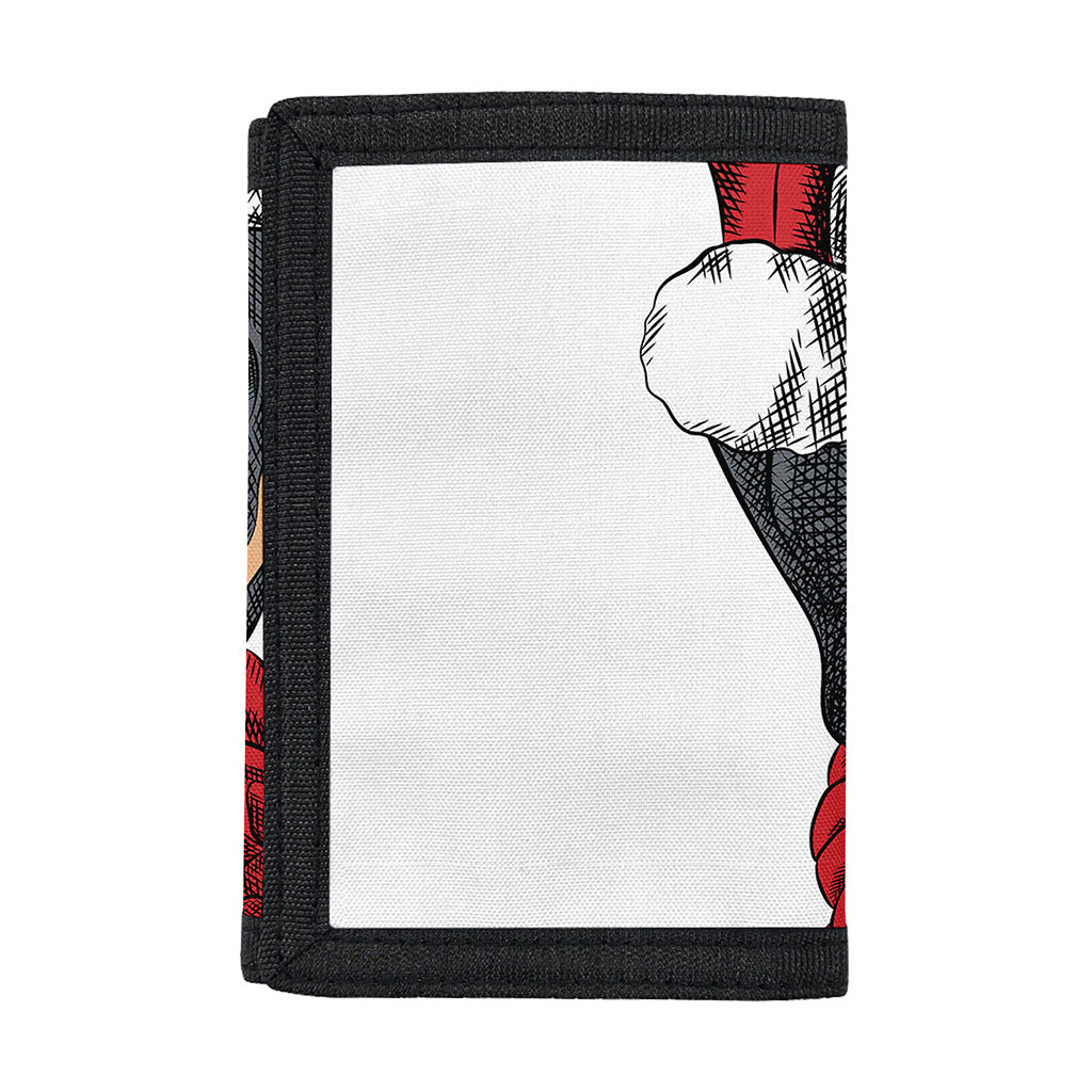 Christmas Santa Dachshund Print Trifold Wallet