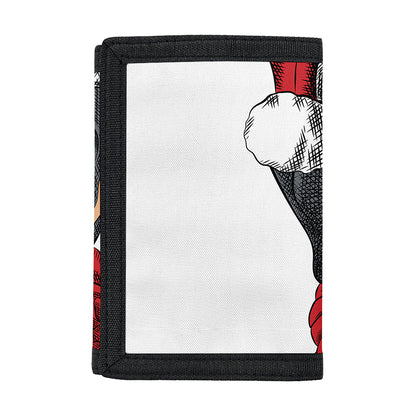 Christmas Santa Dachshund Print Trifold Wallet