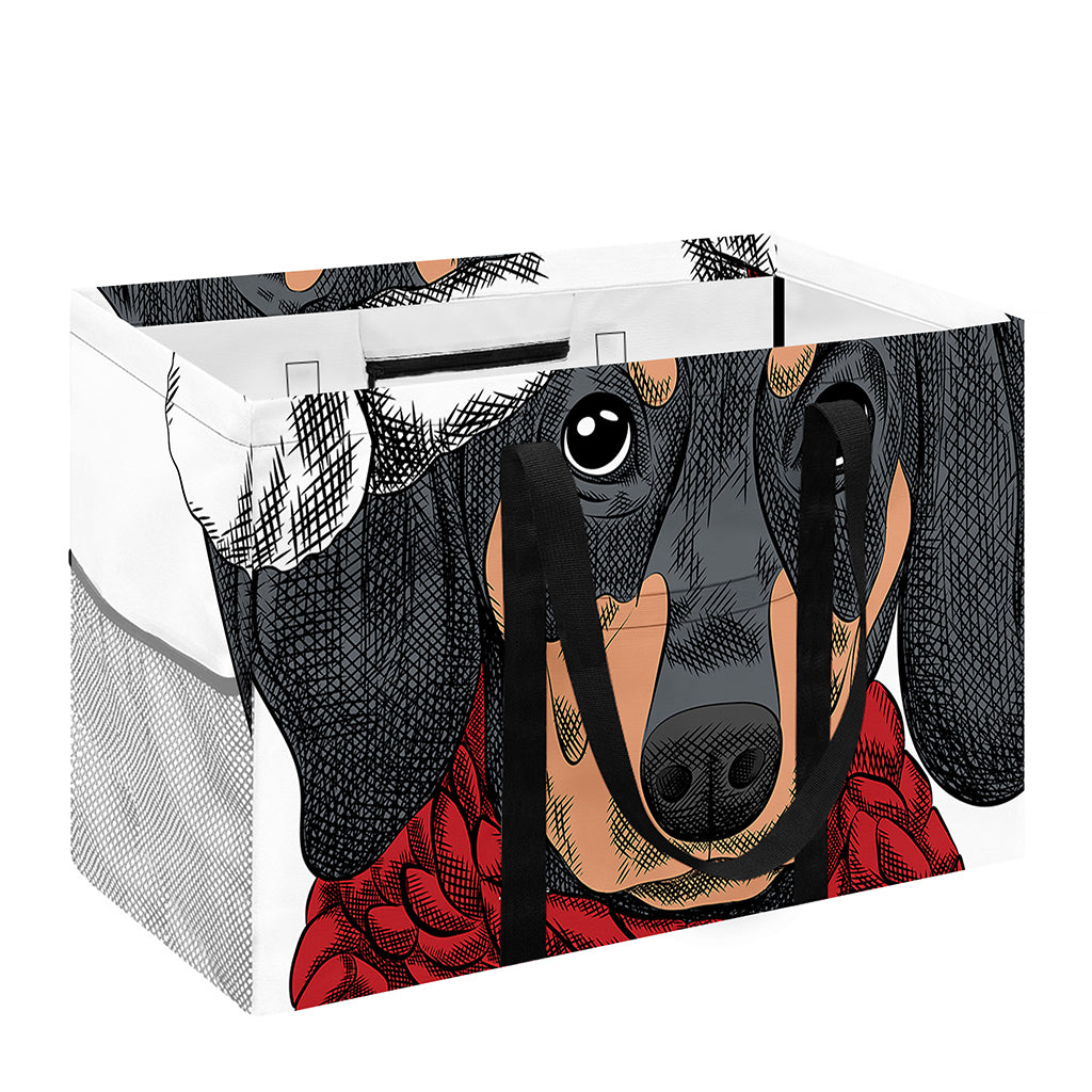 Christmas Santa Dachshund Print Utility Tote Bag