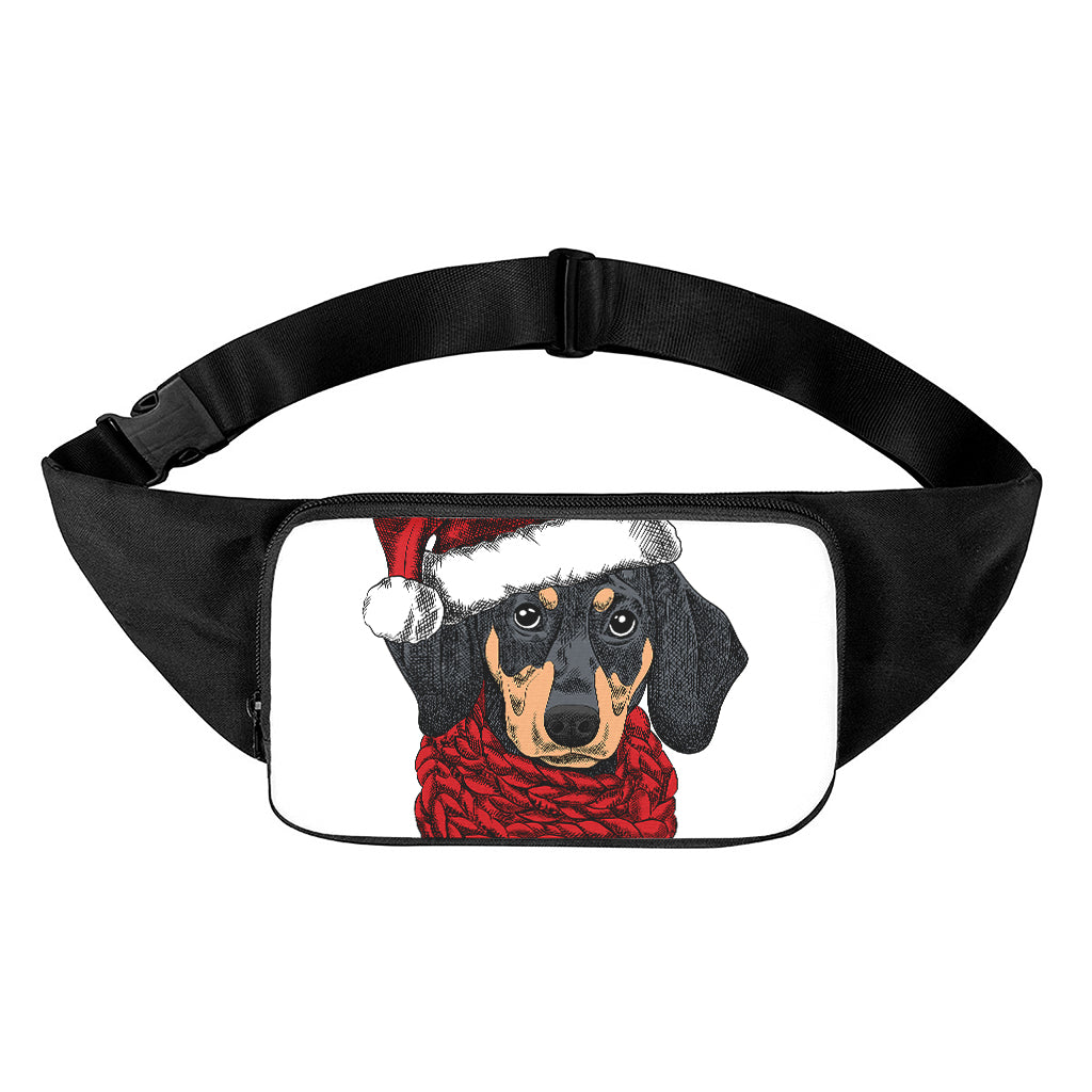 Christmas Santa Dachshund Print Waist Bag