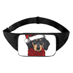 Christmas Santa Dachshund Print Waist Bag