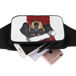 Christmas Santa Dachshund Print Waist Bag