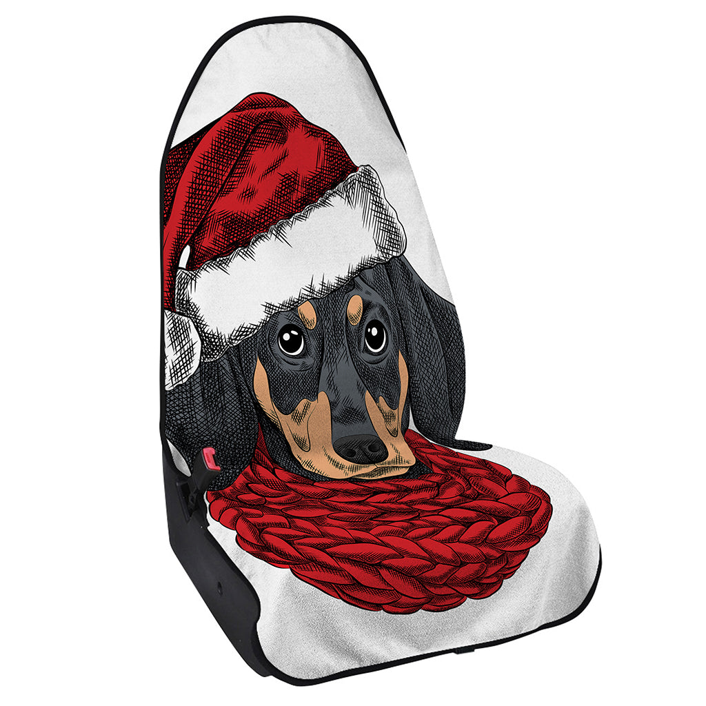 Christmas Santa Dachshund Print Waterproof Car Seat Cover