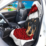 Christmas Santa Dachshund Print Waterproof Car Seat Cover