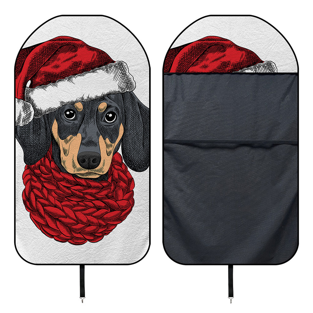 Christmas Santa Dachshund Print Waterproof Car Seat Cover