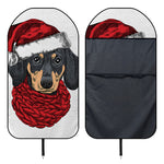 Christmas Santa Dachshund Print Waterproof Car Seat Cover