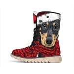 Christmas Santa Dachshund Print Winter Boots