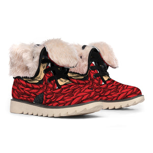 Christmas Santa Dachshund Print Winter Boots