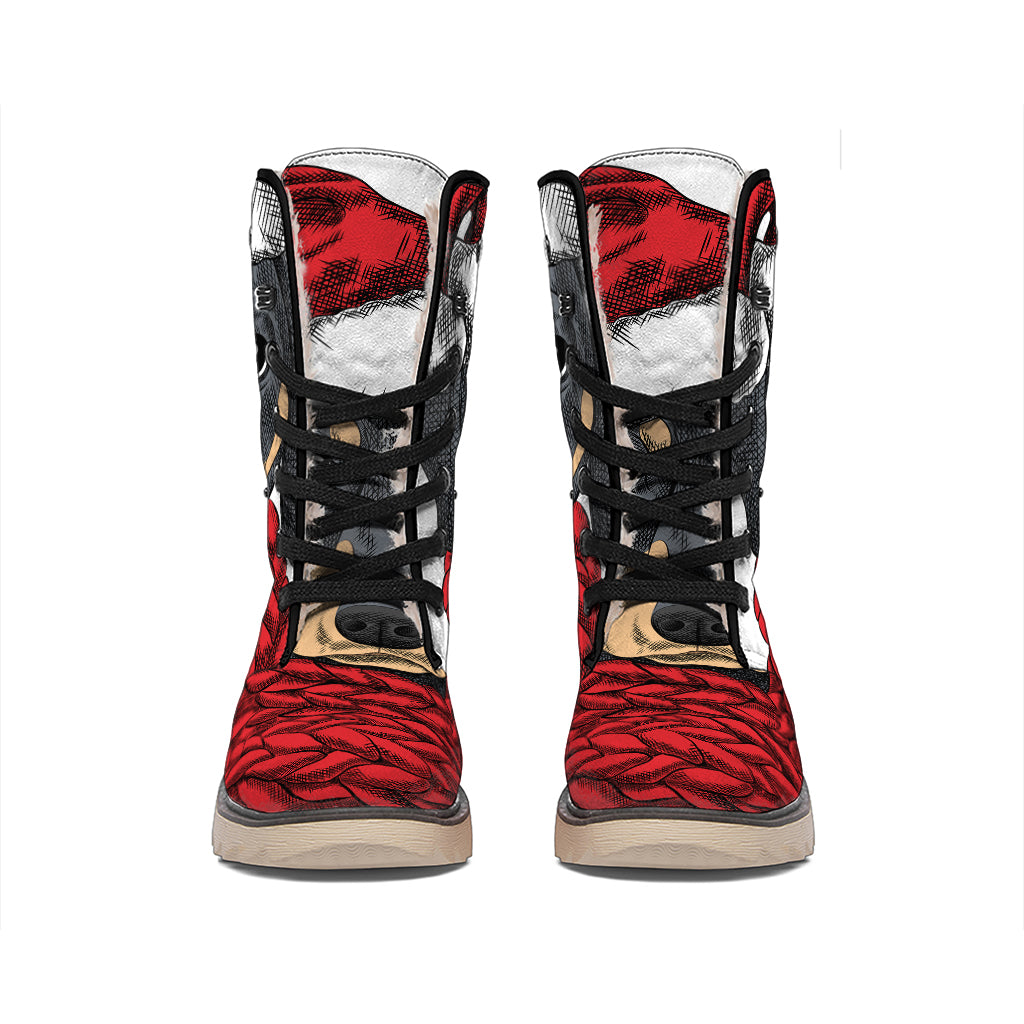 Christmas Santa Dachshund Print Winter Boots