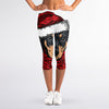 Christmas Santa Dachshund Print Women's Capri Leggings