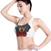 Christmas Santa Dachshund Print Women's Sports Bra