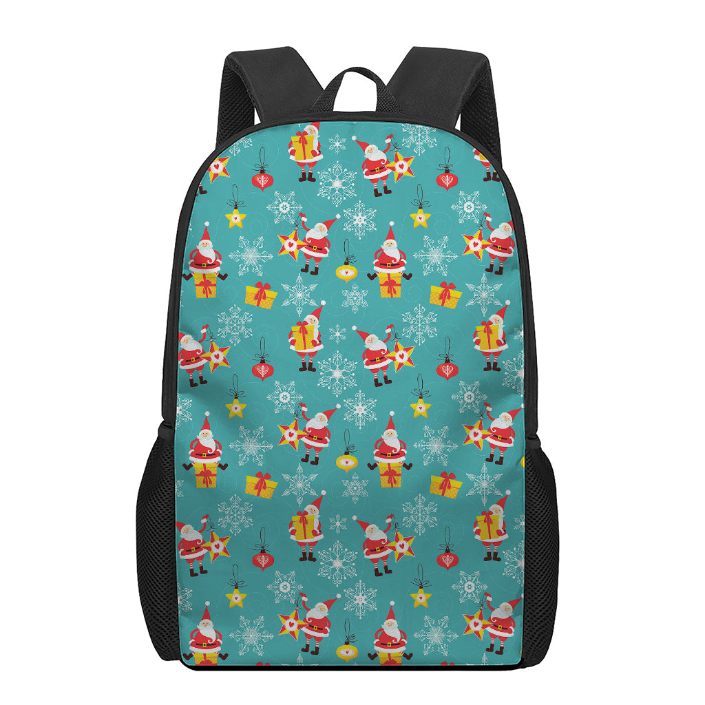 Christmas Santa Gift Pattern Print 17 Inch Backpack