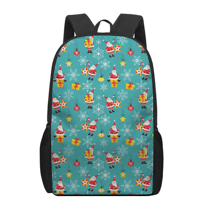 Christmas Santa Gift Pattern Print 17 Inch Backpack