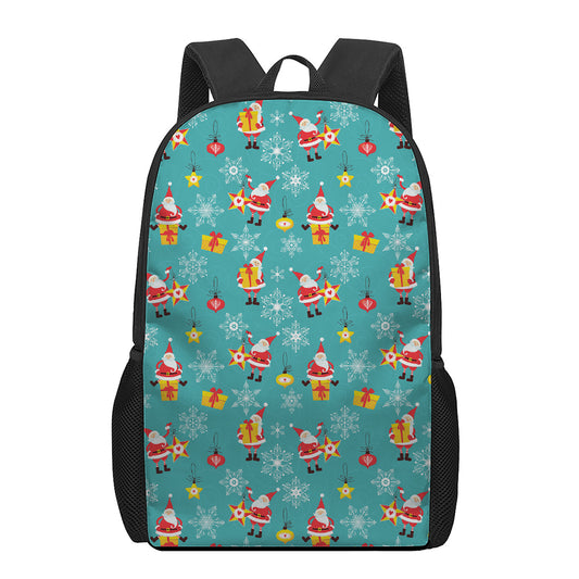 Christmas Santa Gift Pattern Print 17 Inch Backpack