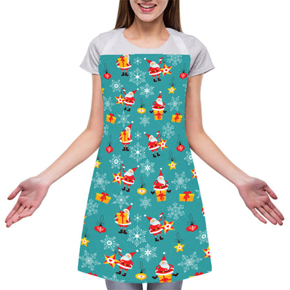 Christmas Santa Gift Pattern Print Adjustable Apron