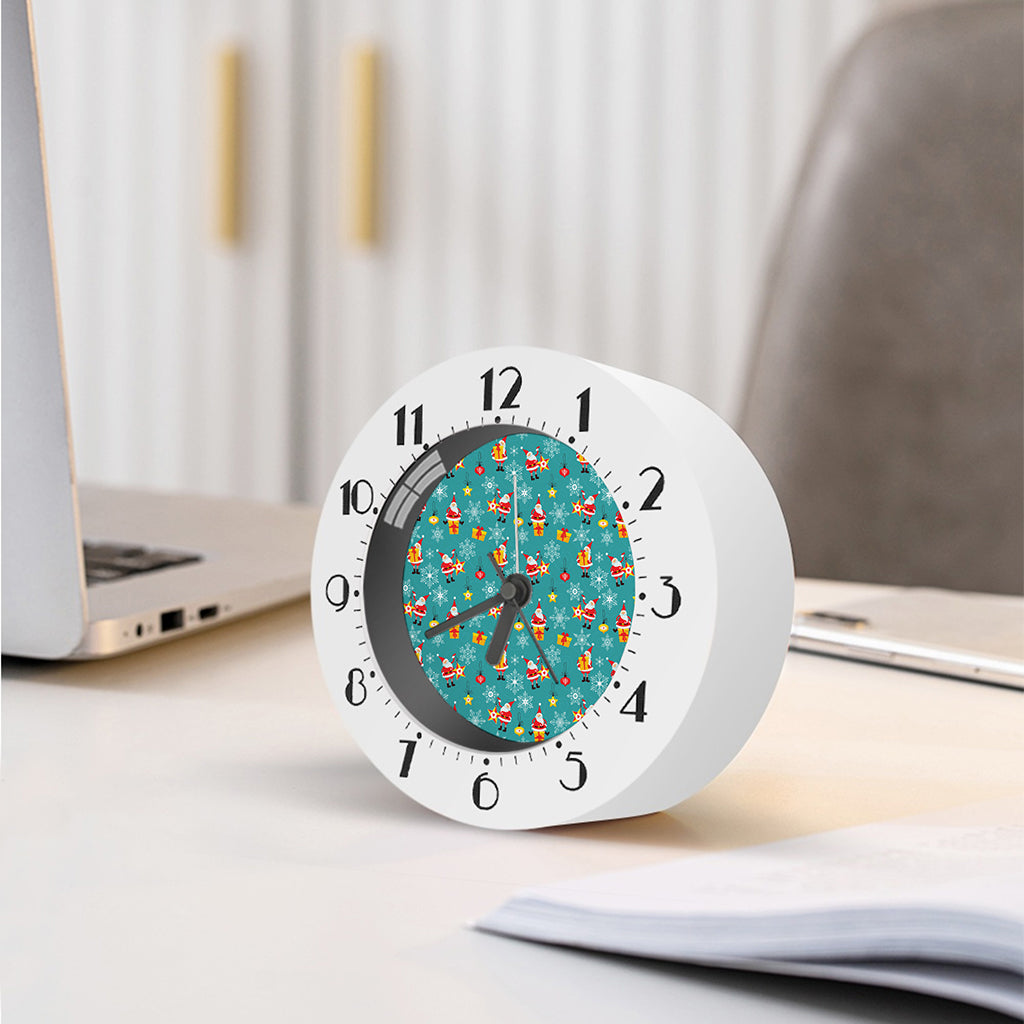 Christmas Santa Gift Pattern Print Alarm Clock