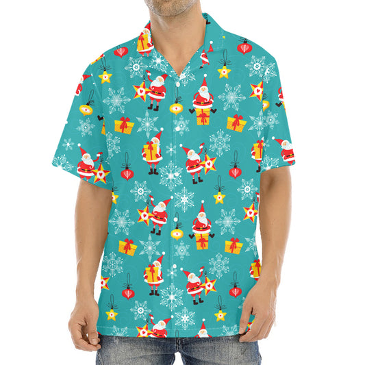 Christmas Santa Gift Pattern Print Aloha Shirt