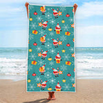 Christmas Santa Gift Pattern Print Beach Towel