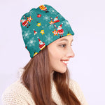 Christmas Santa Gift Pattern Print Beanie