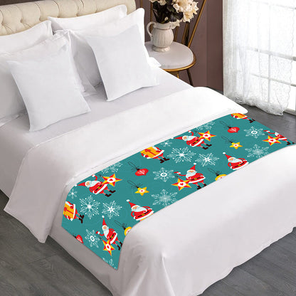 Christmas Santa Gift Pattern Print Bed Runner