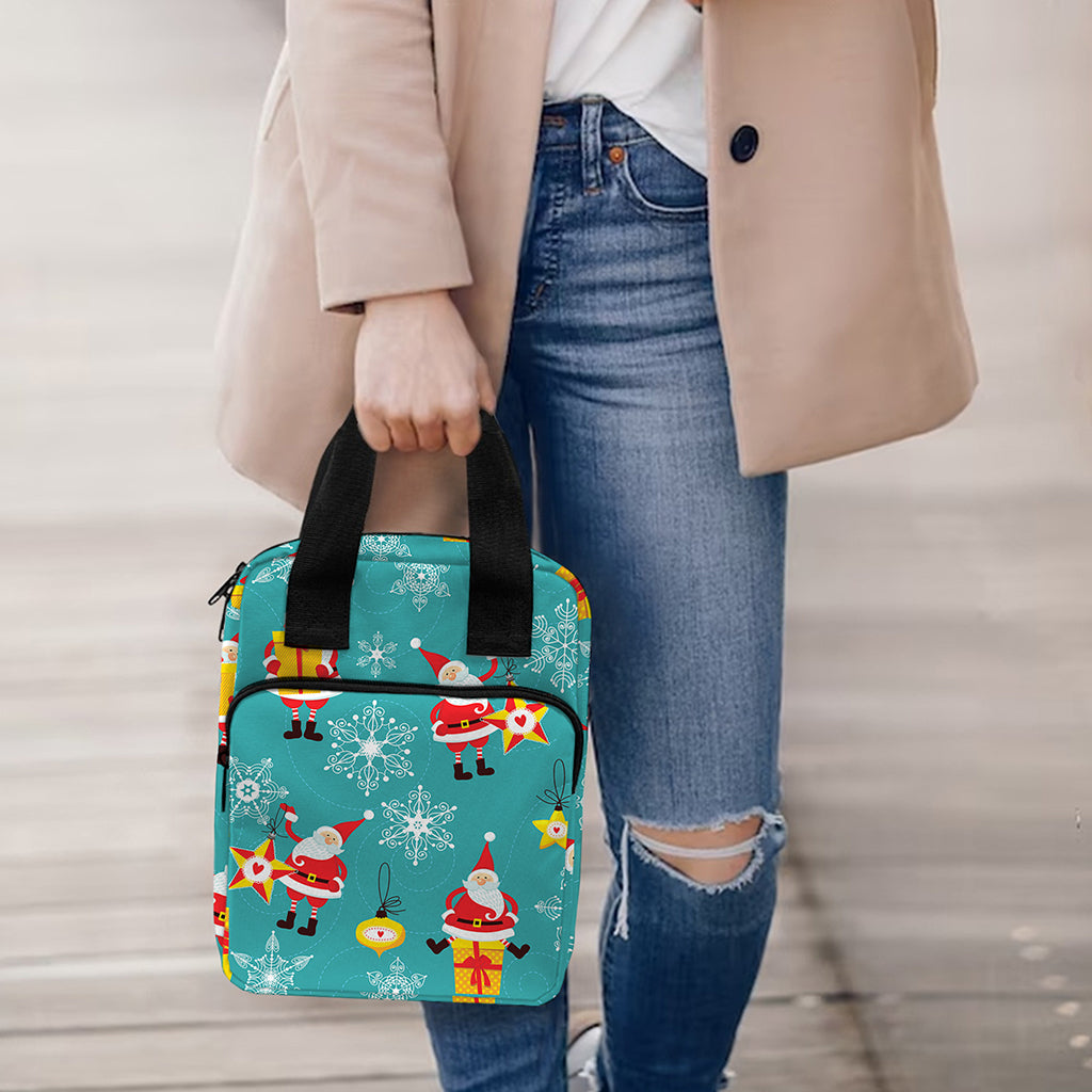 Christmas Santa Gift Pattern Print Bible Tote Bag