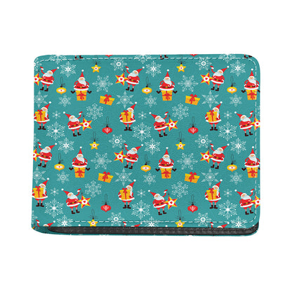 Christmas Santa Gift Pattern Print Bifold Wallet