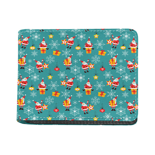 Christmas Santa Gift Pattern Print Bifold Wallet