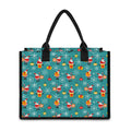 Christmas Santa Gift Pattern Print Canvas Tote Bag